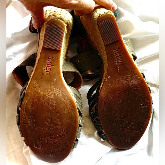 INDIGO LEATHER ESPADRILLES - Picture 7 of 8